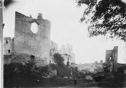 Pohled na hradní areál (kolem roku 1910)